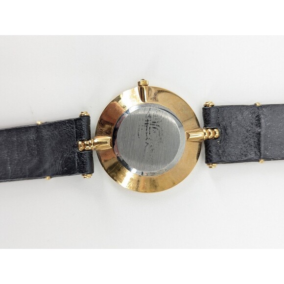 Las Vegas Mirage Vintage Gold Palm Trees Black Leather Band Watch-NOT RUNNING - Picture 4 of 8